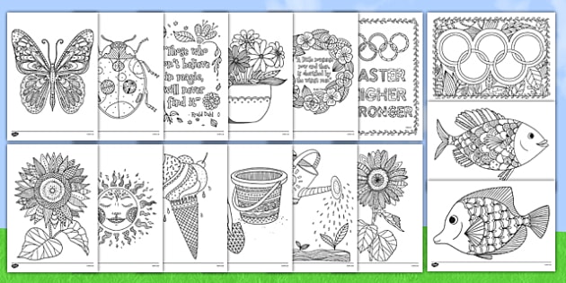 Summer Holiday Mindfulness Colouring Bumper Resource Pack