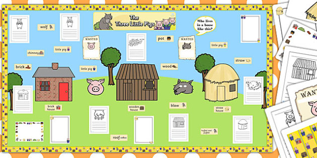 Ready Made Three Little Pigs Display Pack - ready made, display