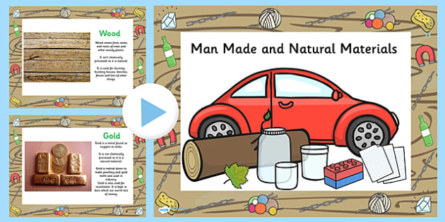 Natural and Manmade Materials PowerPoint - natural, manmade, man made, materials, powerpoint, information powerpoint, discussion prompt, class discussion