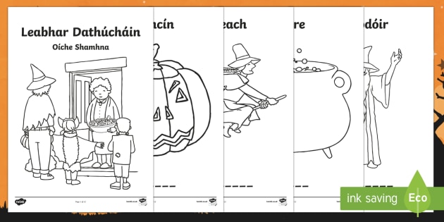 Oíche Shamhna Colouring Pages-Irish