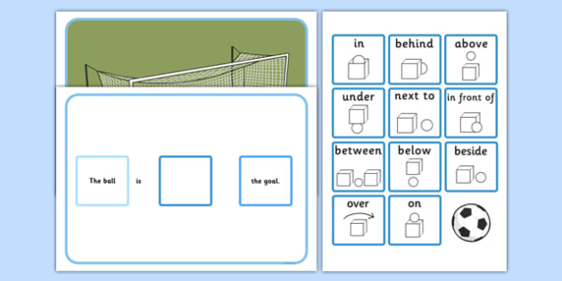 Preposition Football Game - football, sports, PE, games, sport, prepostions
