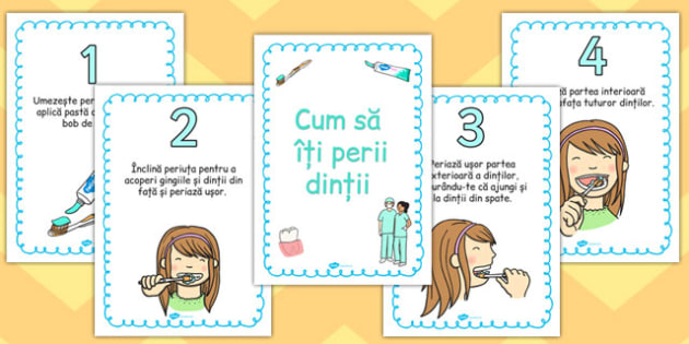 Cum să ne spălăm dinții - Planșe