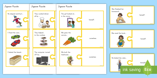 Reflexive Pronoun Jigsaw Puzzle - pronouns, reflexive, puzzle, activity, literacy
