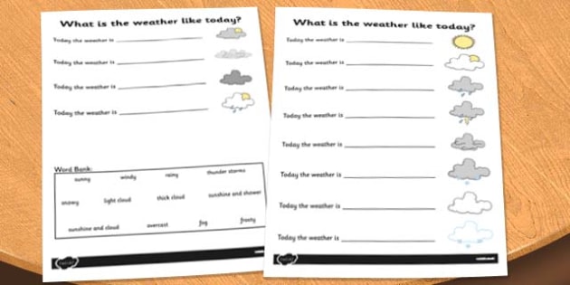 Weather Sentence Completer Activity Sheet - activities, game