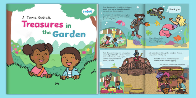 Treasures in the Garden eBook - ebook, outdoor, learning, forest school, relationships, fairy, queen, dragon, pirates, space, moon,