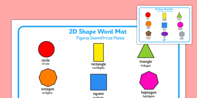 Figuras Geométricas Planas Portuguese Translation - portuguese, 2d shape, word mat, word, mat, 2d, shape
