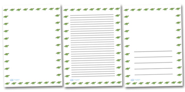 Dinosaur writing paper twinkl image