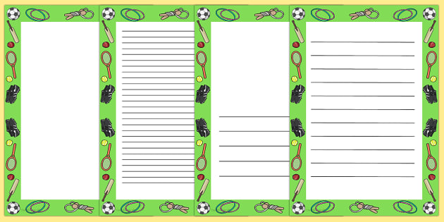 PE Page Borders - PE, page border, physical education, writing