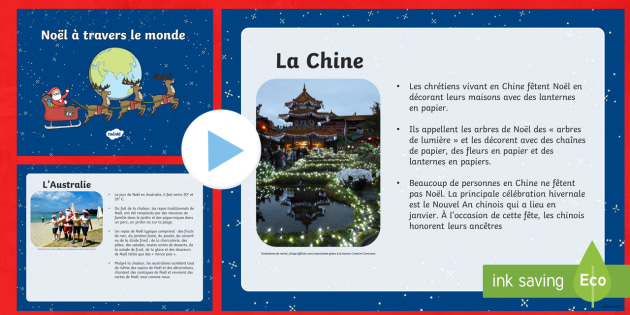PowerPoint : Noël à travers le monde - Célébration, culture, coutumes, légendes, tradition,French