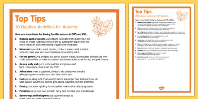 10 Outdoor Activity Ideas for Autumn Top Tips