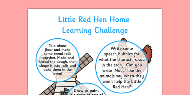 Little Red Hen Home Learning Challenge Sheet Reception FS2 - little red hen