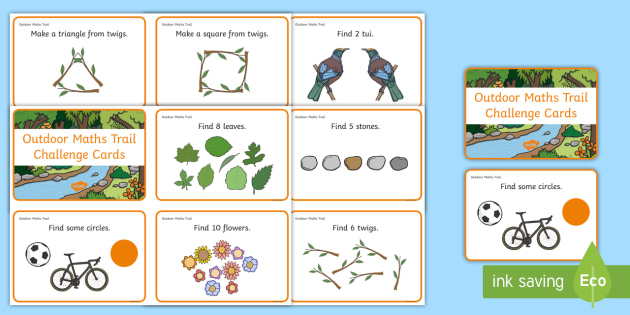Outdoor Maths Trail Cards - Outdoor activity, outdoor games, outdoor cards, outdoor classroom, outdoor learning, maths trail cards, maths trail, numeracy