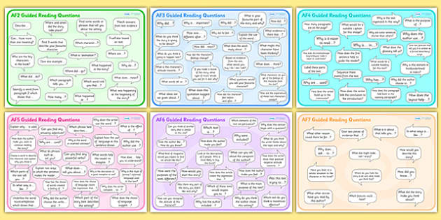 AF Guided Reading Question Mats - assessment focus, assessment