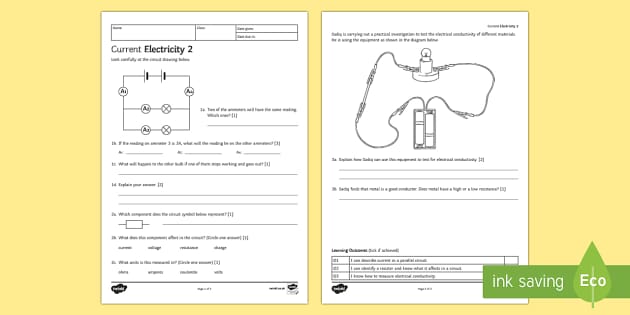 electricity homework activities