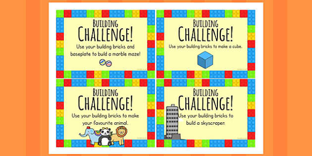 Building Bricks Challenge Cards - challenge, challenge cards