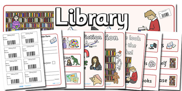 Library Role Play Primary Resources, library, books, book