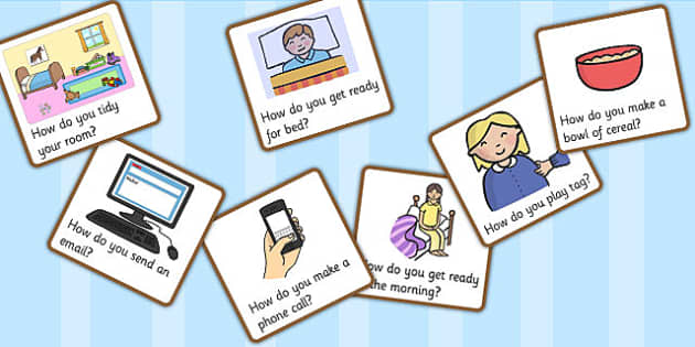 How Question Cards - question words, question cards, questions