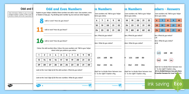 Odd and even numbers worksheet for kindergarten picture