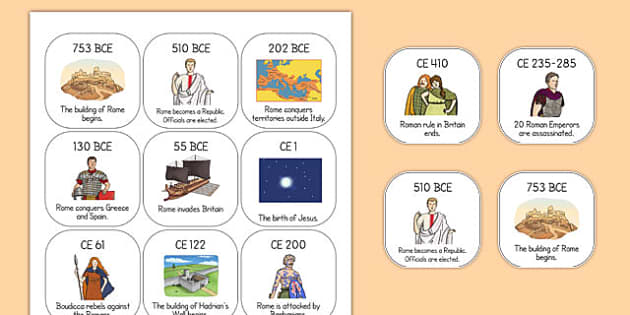 The Romans Timeline Ordering Activity Time Line Order Roman 