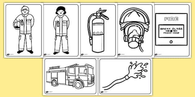 Fire Service Colouring Pages - fire, fire service, colouring
