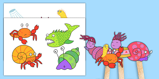 Stick Puppets To Support Teaching On Sharing A Shell Roleplay