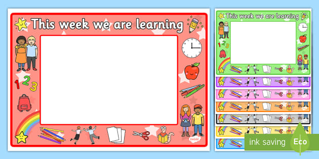 This Week We Are Learning Display Sign - Editable We Are