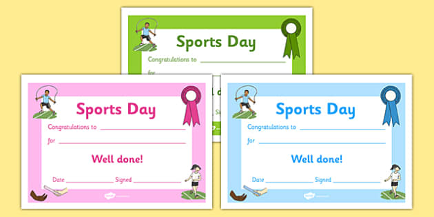 Editable Award Certificates - Editable sports day award