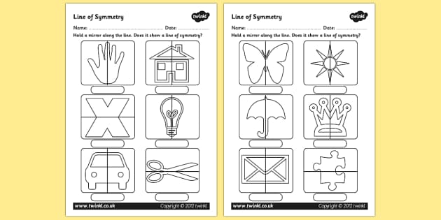 Line of Symmetry Worksheet - Mirror Symmetry Activity