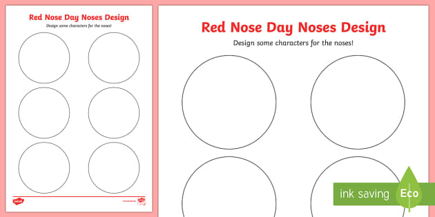 Red Nose Day Noses Design Activity Sheet - red nose day, comic