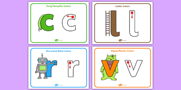 letter-formation-posters-curly-caterpillar-one-armed-robots