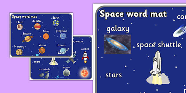 Space Word Mat Space, word mat, writing aid, topic words