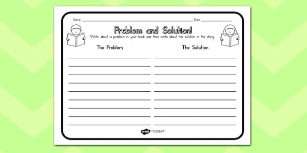 Problem And Solution Worksheet
