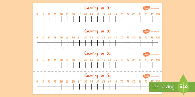 Counting in 5s Number Line - skip counting, maths, number line