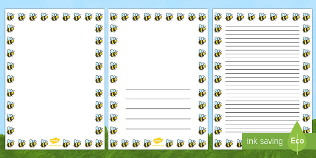 free microsoft word bee page border