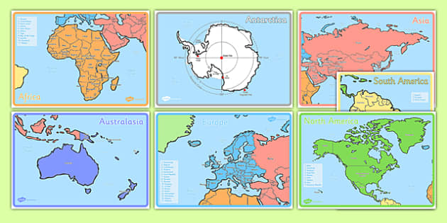 KS1 Geography Continents Of The World Poster Pack - Ks1