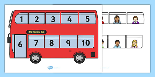 Interactive Bus Counting Activity - Counting game, one to one