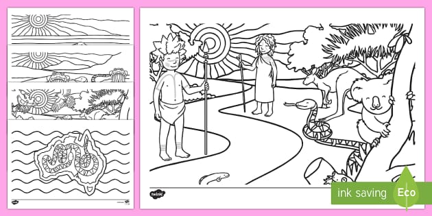 The Rainbow Serpent Colouring Pages