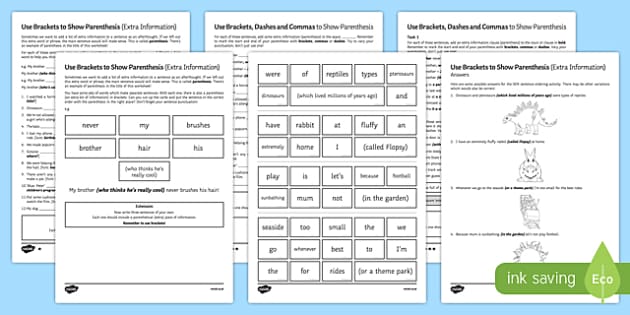 Parenthesis Activity Sheet Pack, worksheet