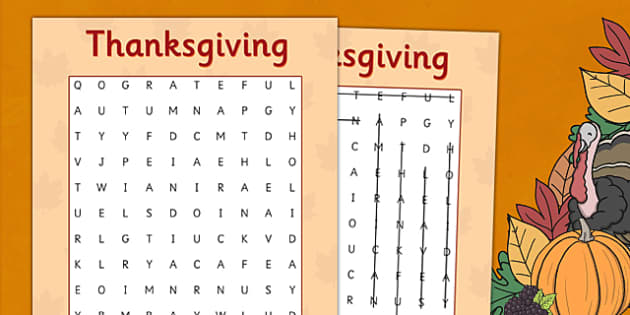 Thanksgiving Wordsearch - words, search, worksheet, worksheets
