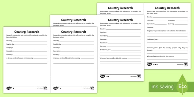 Country Research Differentiated Activity Sheets - UKS2, uks2
