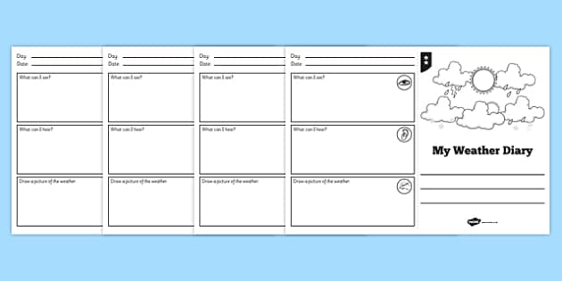 My Weather Diary Booklet Template - weather, diary, my weather