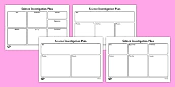 KS2 Science Investigation Resources, Science Page 1 - EZ Worksheet