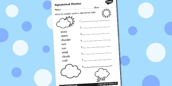 Alphabetical order homework ks1