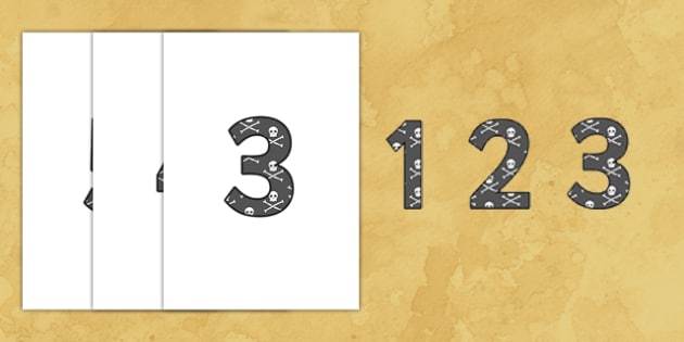 0-9 Display Numbers (Pirates) - Display numbers, 0-9, numbers, display numerals, pirates, pirate, jolly roger, display lettering, display numbers, display, cut out lettering, lettering for display, display numbers