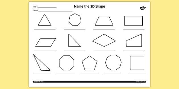 shape homework sheet year 4