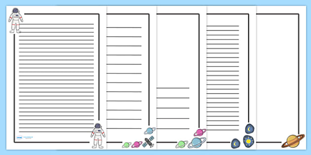 Free printable space border paper image