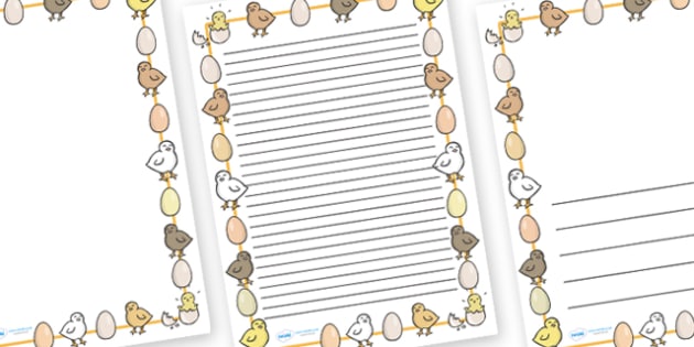 Chick And Eggs A4 Page Borders Chick And Eggs Easter