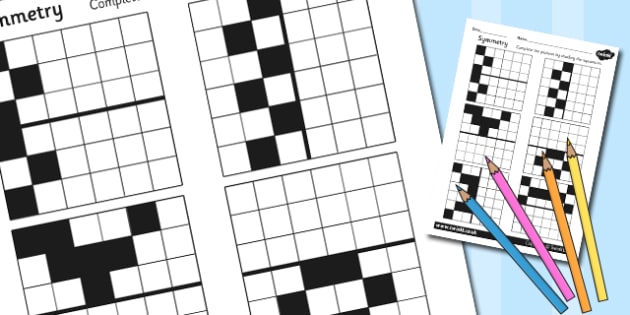 Symmetry Worksheet - symmetrical, numeracy, math, maths
