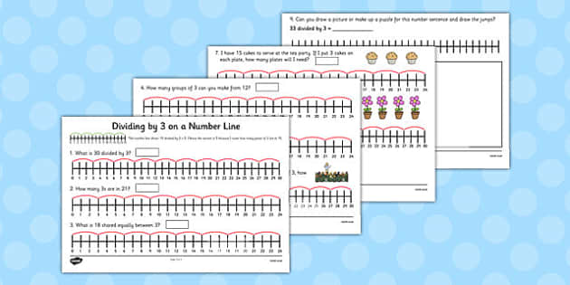 Multiplication and Division on a Number Line: Division by 3 on a