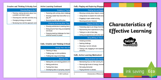 EYFS Characteristics of Effective Learning Tracking Document